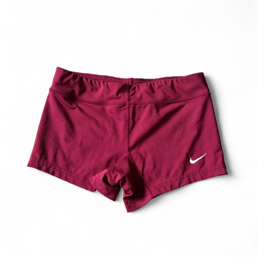 Nike Women's Burgundy and White Shorts